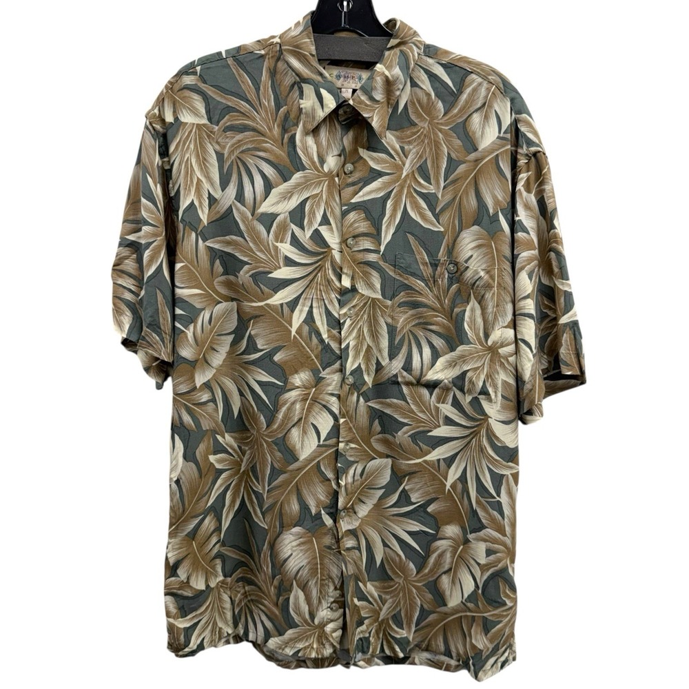 Vintage Campia Moda Men's Medium 100% Rayon Tropical Hawaiian Button Up Shirt
